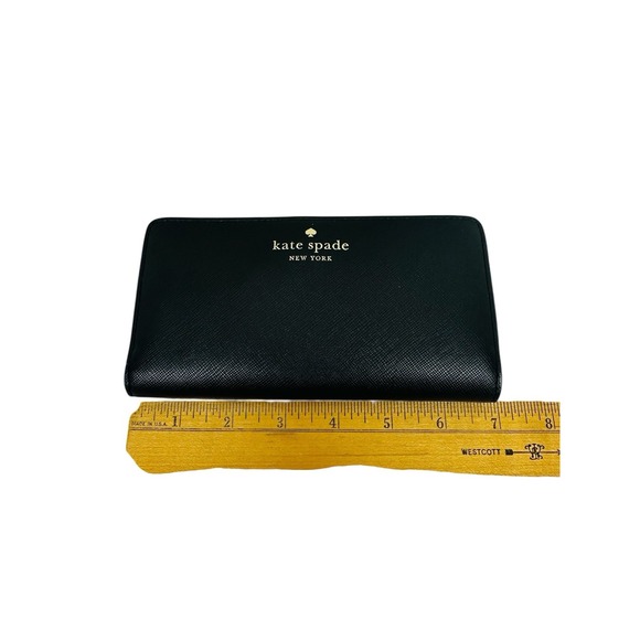 Kate Spade New York Slim Schuyler Billfold‎ Wallet Saffiano PVC Black NWT - Picture 6 of 8